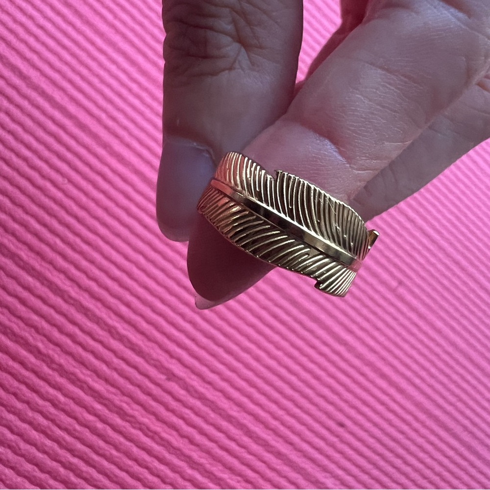 14k Gold Filled Feather Ring - adjustable!